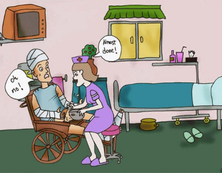Injured toon guy on the wheelchair received a best - Picture 5