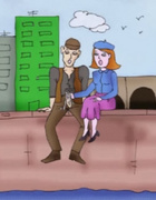 Redhead toon girlfriend willingly giving an awesome tugjob to her bf outdoors.