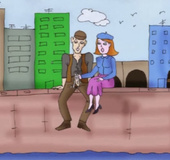 Redhead toon girlfriend willingly giving an awesome tugjob to her bf outdoors.