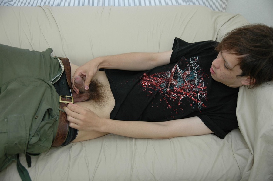 Sex hungry japanese stud stroking his dick  - XXX Dessert - Picture 11