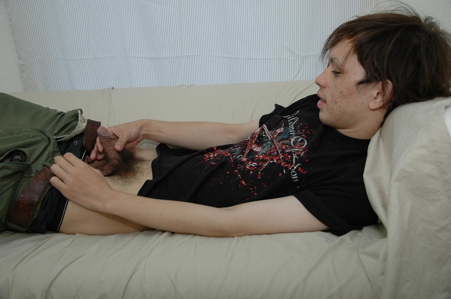 Sex hungry japanese stud stroking his dick  - XXX Dessert - Picture 12