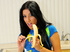 Gorgeous Latina shows off her oral talents on a banana