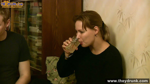 Sporty dressed ponytailed girl drinking with her boy then both of them gets naked - XXXonXXX - Pic 2