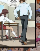 Dazzling brown haired student cannot resist her charming classmate and