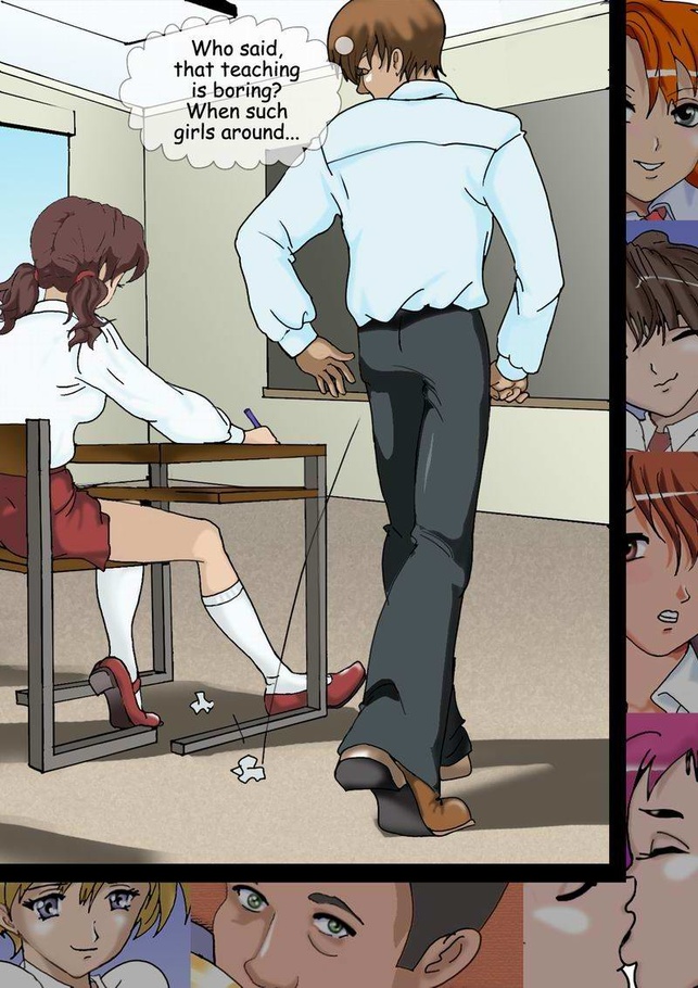 643px x 910px - Anime teacher and students have sex