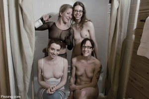 I wonder how four go  ldenshower-minded lezzos can do in the bathroom - XXXonXXX - Pic 15