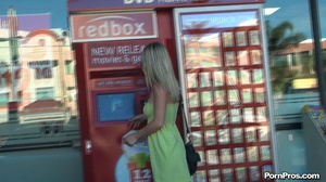 While putting money on her bank account through special automat, someone picked up her dress in a violent nude in public manner! - XXXonXXX - Pic 8