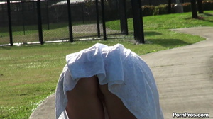 Had her clothing tossed down by some public nudity advocate - Picture 3