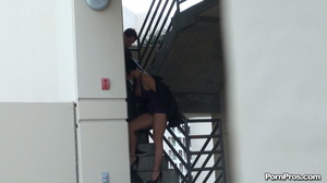 Did that super raunchy babe on the stairs of sex in public spot - Picture 12