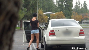 Here is guy getting that stout brunette undressed in public sex way - Picture 11