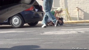 Hijacked car while she was sitting on knees and showing her public nudity charns - Picture 10