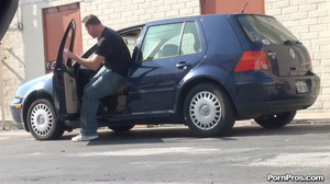 Hijacked car while she was sitting on knees and showing her public nudity charns - Picture 13