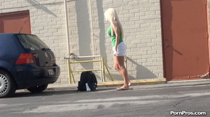 Hijacked car while she was sitting on knees and showing her public nudity charns - Picture 14