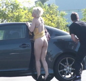 If wearing no panties, everyone will see your buttocks if the brim of