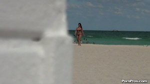 While on the beach, some public sex angel ripped her violet bra off her boobs - Picture 6