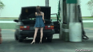 Showed her nude in public thongs on the parking lot - Picture 13