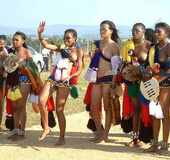 Massive sports competition among ebony anal ladies on the stadium