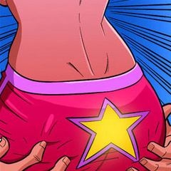 Brunette cartoon hottie in red shorts can't stand her - Picture 3