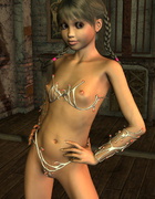 Amazing hentai 3D of insanely hot babe almost naked