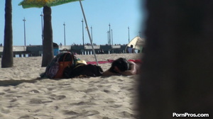 Lying on the beach, her solitude was disturbed by some public nudity guy - Picture 1