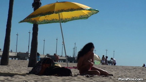 Lying on the beach, her solitude was disturbed by some public nudity guy - Picture 8