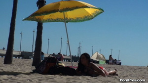 Lying on the beach, her solitude was disturbed by some public nudity guy - Picture 10