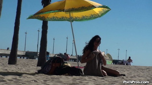 Lying on the beach, her solitude was disturbed by some public nudity guy - Picture 12