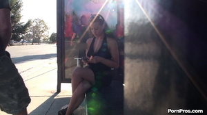 Some stranger ran up to her on the stop and cummed on her in the heaviest public fuck way - XXXonXXX - Pic 5