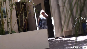 Got her black and white frock off her and her public sex boobs were exposed! - Picture 2
