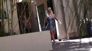 Got her black and white frock off her and her public sex boobs were exposed! - Picture 4