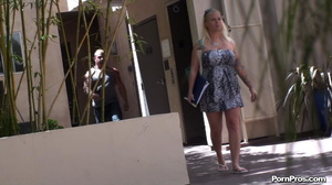 Got her black and white frock off her and her public sex boobs were exposed! - Picture 5