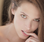 Gorgeous long-haired girl giving blowjob before fucking