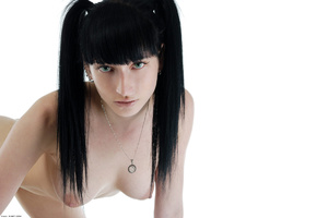 High heeled erotic dark haired teen in m - Picture 4