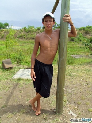 One more latino gays videos freak is posing in front of some rock! - XXXonXXX - Pic 1