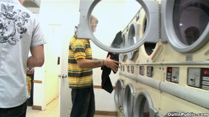 Here we are screwing one another in public gay porna laundromat - XXXonXXX - Pic 2