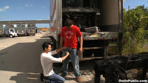 That truck driver in red T-shirt has really powerful gay dick! - XXXonXXX - Pic 6