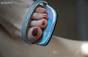 Check out awesome perfect feet exposed for you on a cam and giving footjob.