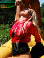 Adorable blonde chikc in crotchless - Picture 12