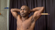Well hung balck gay dude undressing and proudly performing his huge meat.