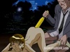 Tied up in the park brunenette hentai gets her mout hfucked and pussy