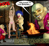 Gag balled and hanged 3d blonde bimbo can't believe being fucked by two
