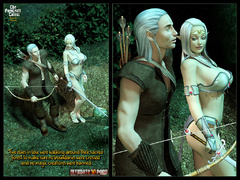 3d elf couple making hot love in the woods till cruel - Picture 1