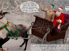 Horny 3d Santa and his helper sedcued two lusty - Picture 2