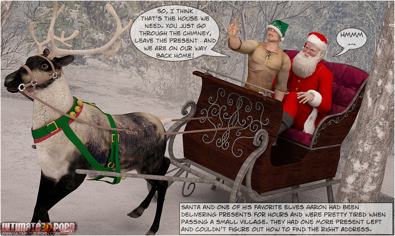 Horny 3d Santa and his helper sedcued two lusty - Picture 2