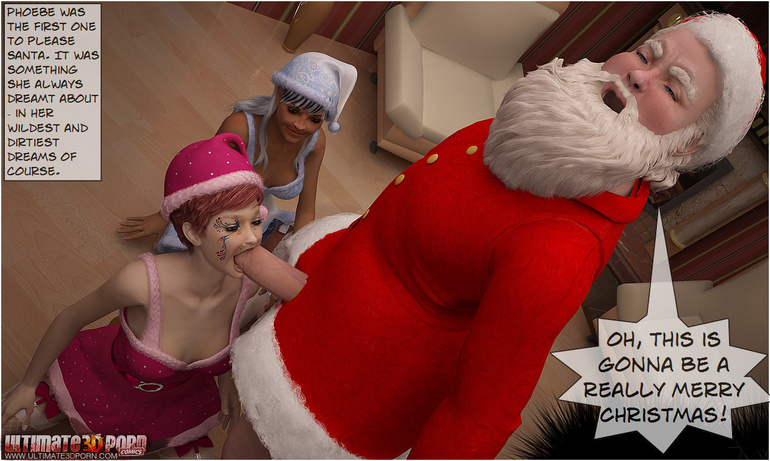 Horny 3d Santa and his helper sedcued two lusty - Picture 5
