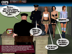 Three imprisoned 3d sluts teasing two police officers - Picture 1