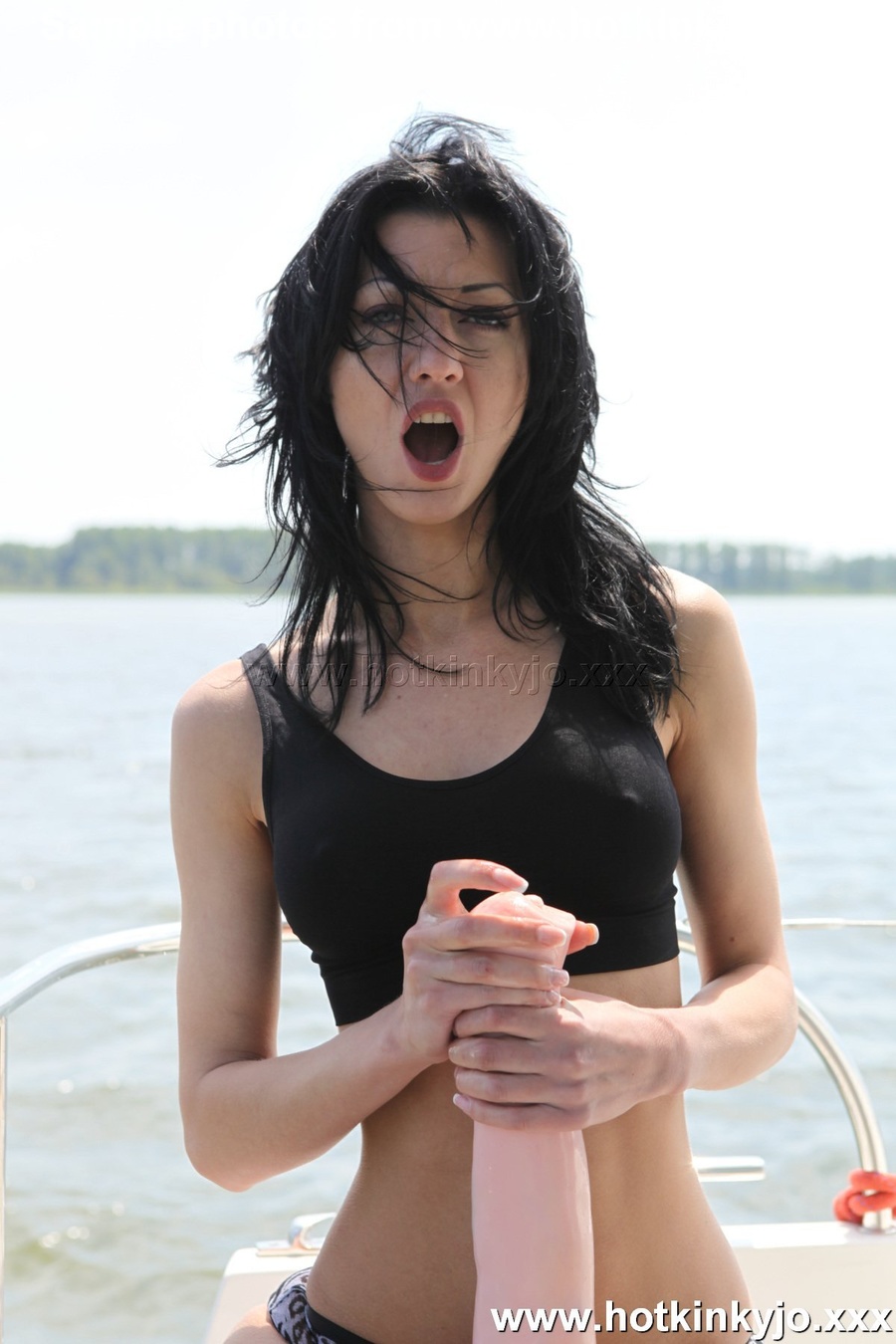 Crazy brunette in exclusive printed stockin - XXX Dessert - Picture 15