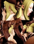 Blonde cartoon stunners can't stand their desire and tasting rockhard