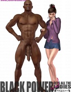 Cum hungry white 3d bimbos willingly getting it on with huge dicked black