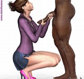 Perfect body 3d white chicks wanna suck hard and gag on these long black